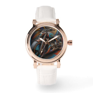 Futuristic Custom Motorcycle – 3D Micro Mosaic Watch