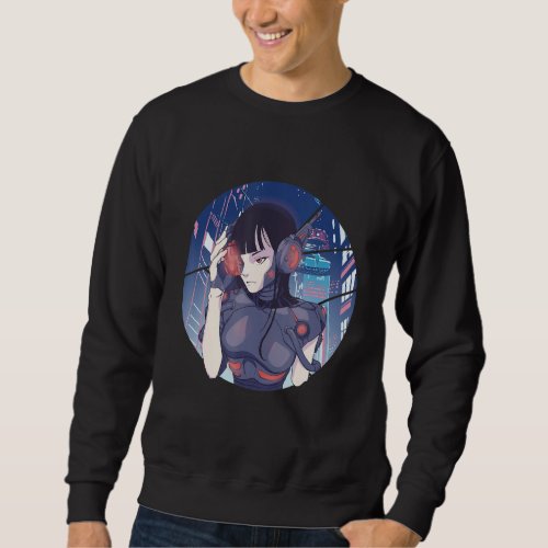 Futuristic Cute Girl Eye Sweatshirt