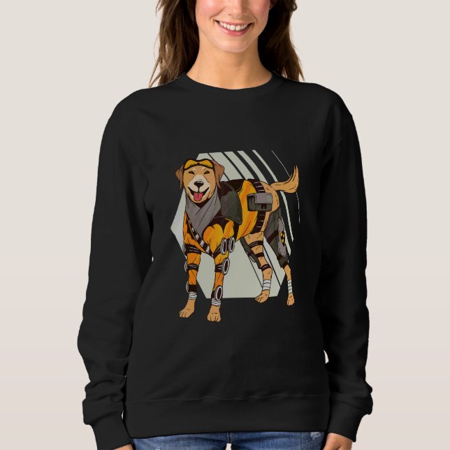 Futuristic Cute Warrior Dog Sweatshirt (Front)