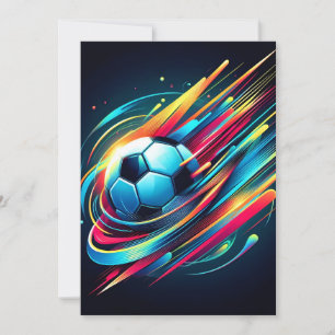 Futuristic Cyber Football Speed Sports Holiday Card