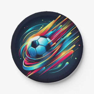 Futuristic Cyber Football Speed Sports Paper Plates