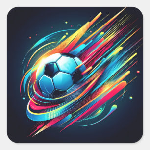 Futuristic Cyber Football Speed Sports Square Sticker