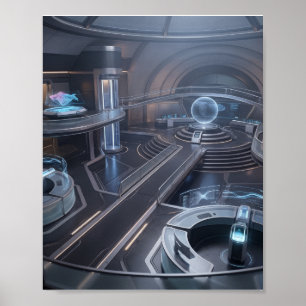 Futuristic Cyber Gaming Command Center Poster
