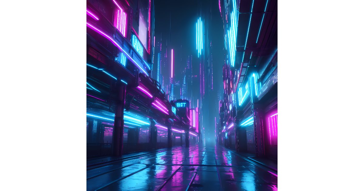 Futuristic Cyber Punk City - version 7 Faux Canvas Print