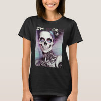 Futuristic Cyber Skull Punk Japanese Vaporvave Gli T-Shirt