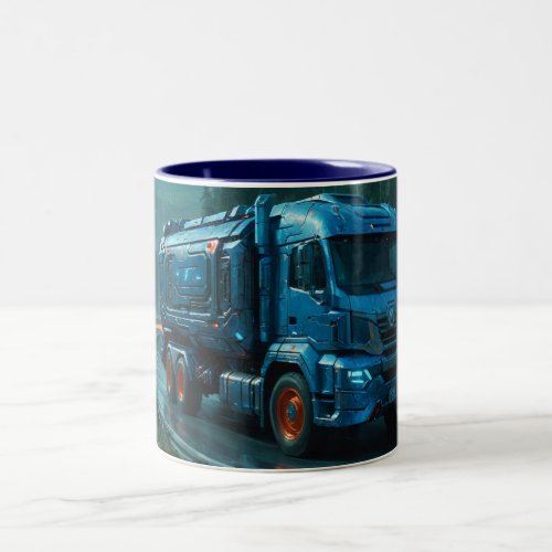 Futuristic Cyber Truck from 2077 Two_Tone Coffee Mug