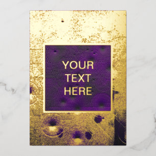 Futuristic Cyberpunk Grunge Texture Foil Invitation