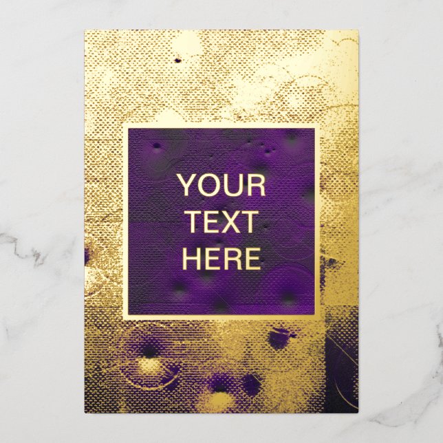 Futuristic Cyberpunk Grunge Texture Foil Invitation (Front)