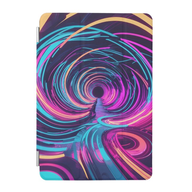 Futuristic Cyberpunk Neon Lights Abstract iPad Mini Cover (Front)