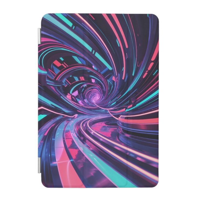 Futuristic Cyberpunk Neon Lights Digital iPad Mini Cover (Front)