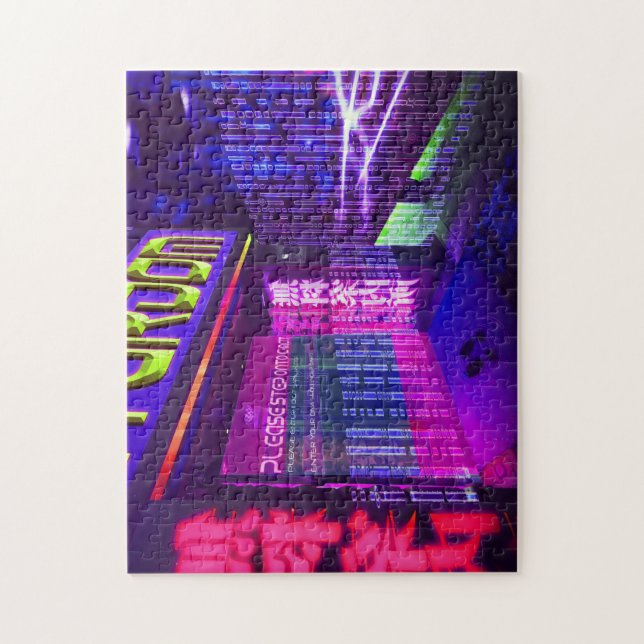 Futuristic Cyberpunk Night Club Jigsaw Puzzle (Vertical)