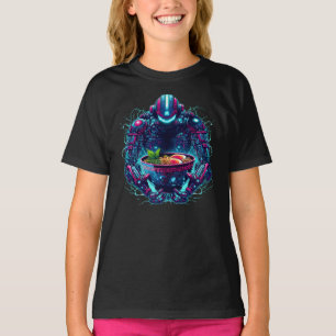 Futuristic Cyberpunk Robot Neon Food Ramen T-Shirt