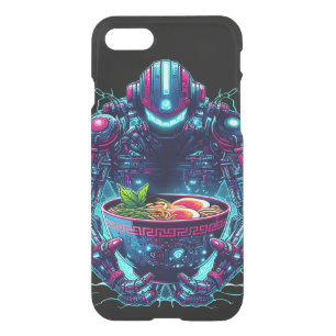 Futuristic Cyberpunk Robot Neon Food Ramen iPhone SE/8/7 Case