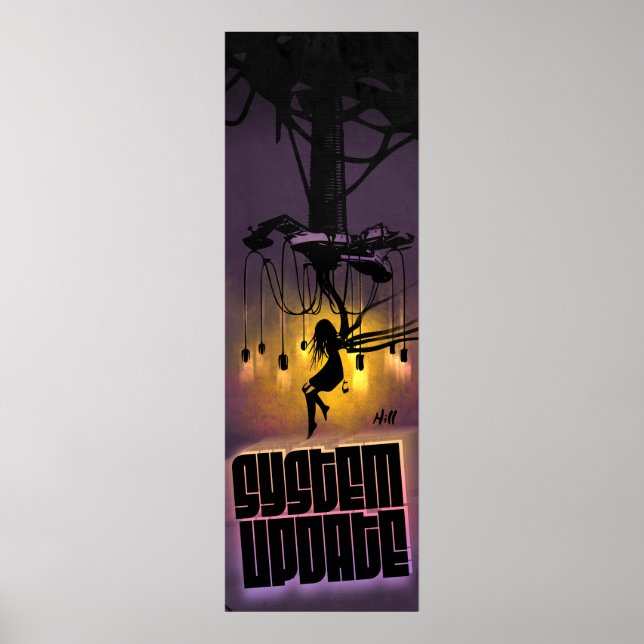 Futuristic Cyberpunk Sci Fi Fantasy VR Artwork Poster (Front)