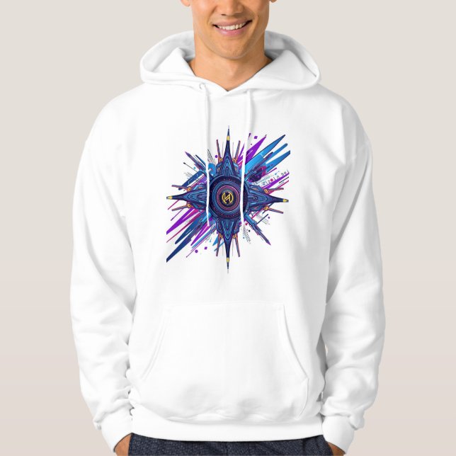 Futuristic Cyberpunk Sci-Fi Graphic Hoodie - Moder (Front)