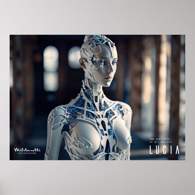 Futuristic cyborg poster (Front)