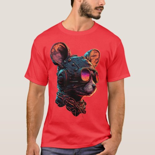 Futuristic Cyperpunk Mechanical Steampunk Rat T_Shirt