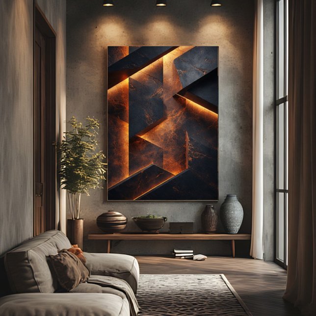 Futuristic Dark Orange Concrete Abstract Poster (Creator Uploaded)