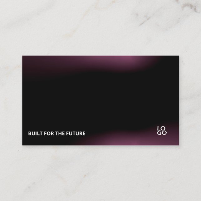 Futuristic Dark Tech Startup Business Card (Front)