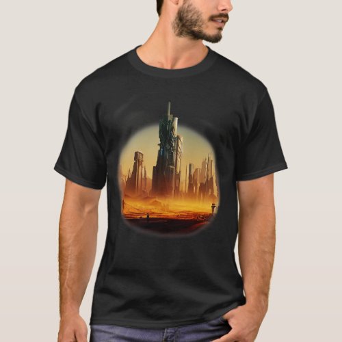 Futuristic Desert City 2045 In Cyberpunk Style 1 T_Shirt