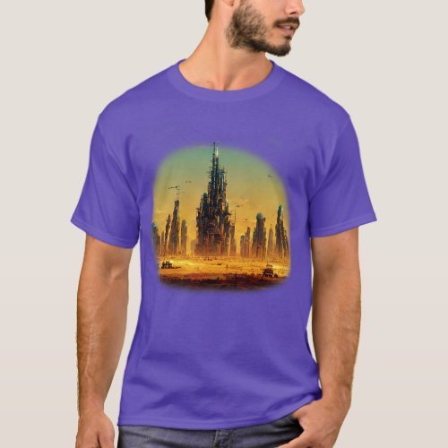 Futuristic Desert City 2045 In Cyberpunk Style 4 T_Shirt