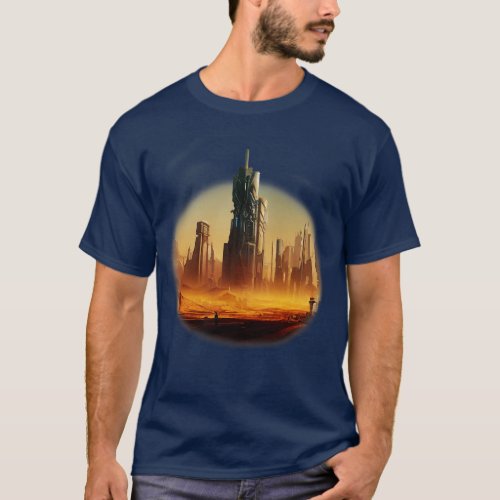 Futuristic Desert City 2045 In Cyberpunk Style 5 T_Shirt