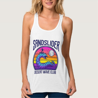 Futuristic Desert Worm Surf Club Synthwave T-Shirt Tank Top