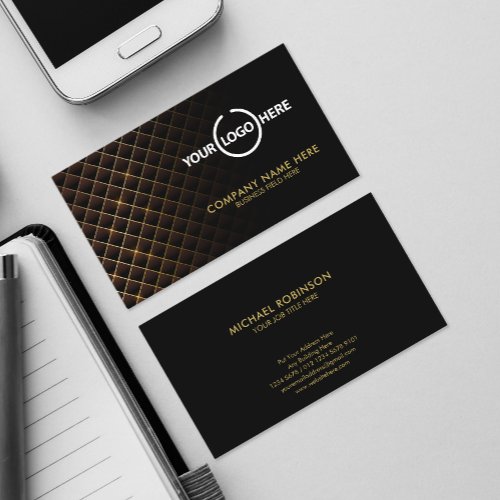 Futuristic Diamond Pattern  Personal Logo Business Card