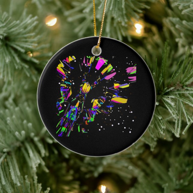 Futuristic Digital Art Creations  Ceramic Ornament (Tree)