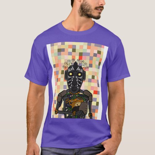 Futuristic Digital Collectible Character with Robo T_Shirt