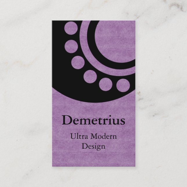 Futuristic Dimensions Business Card, Lavender Card (Front)