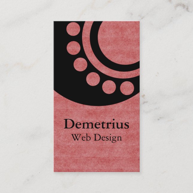 Futuristic Dimensions Business Card, Soft Red Card (Front)