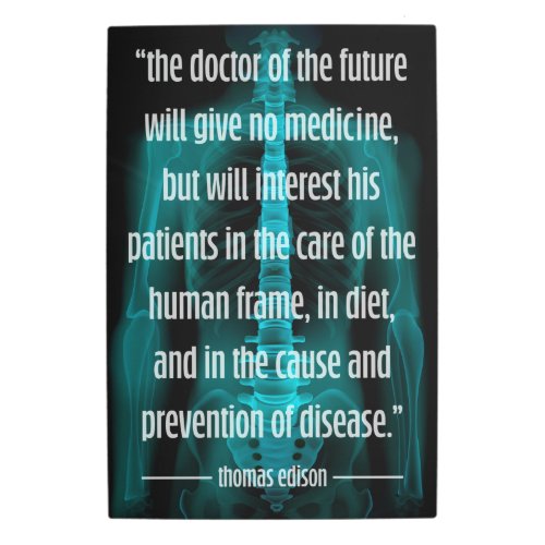 Futuristic Doctor of the Future Edison Quote Metal Print