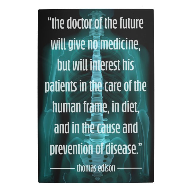 Futuristic Doctor of the Future Edison Quote Metal Print (Front)