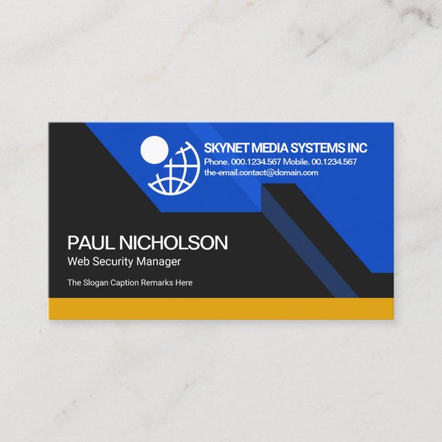 Futuristic Dynamic Colorful Stunning Computer Business Card (Front)