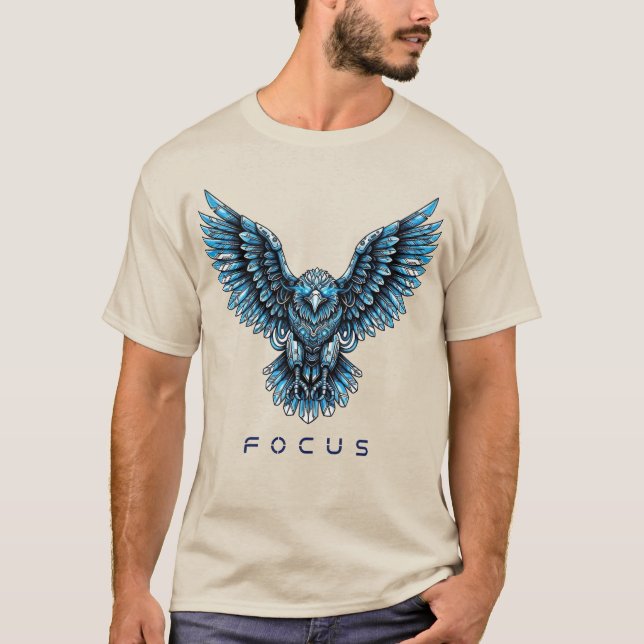 Futuristic Eagle with Focus Text T-Shirt (Front)