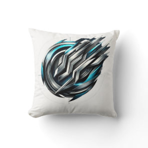 Futuristic Edge Emblem Throw Pillow