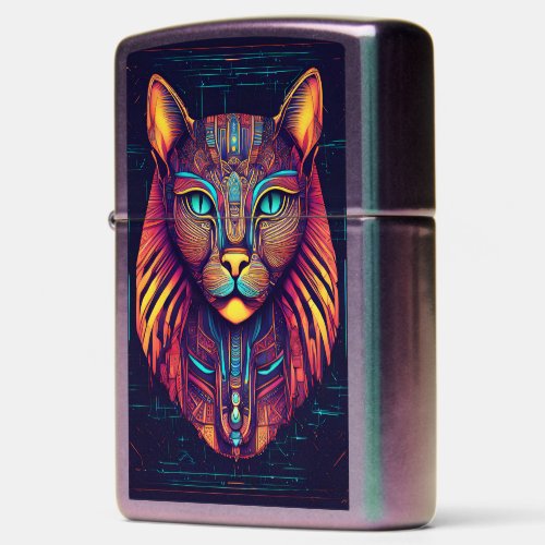 Futuristic Egyptian Cat Anubis Reimagined Zippo Lighter