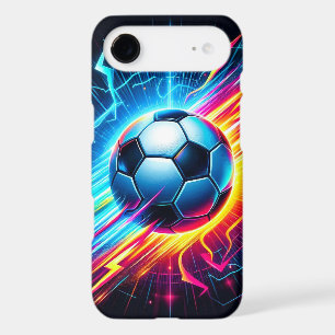 Futuristic Electric Football Soccer Ball Lightning iPhone 17 Air Case