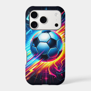 Futuristic Electric Football Soccer Ball Lightning iPhone 17 Pro Case