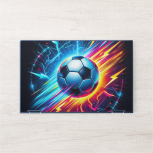 Futuristic Electric Football Soccer Ball Lightning HP Laptop Skin
