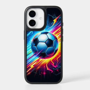 Futuristic Electric Football Soccer Ball Lightning iPhone 17 Case