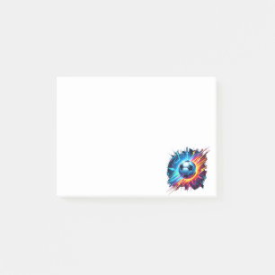 Futuristic Electric Football Soccer Ball Lightning Post-it Notes