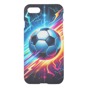 Futuristic Electric Football Soccer Ball Lightning iPhone SE/8/7 Case