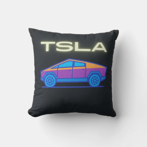 Futuristic Electric Pickup Truck | Cyber-Inspired  Throw Pillow
