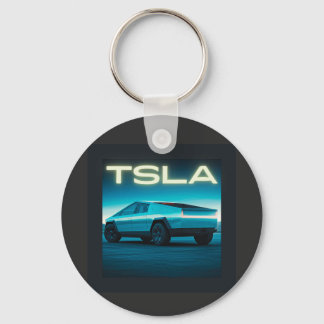 Futuristic Electric Pickup Truck Keychain