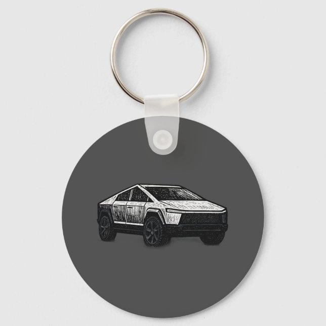 Futuristic Electric Pickup Truck Keychain (Front)