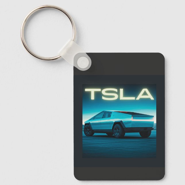 Futuristic Electric Pickup Truck Keychain (Front)
