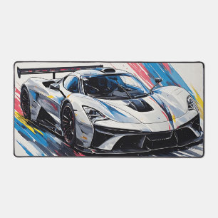 Futuristic Enthusiasts Race Car Desk Mat