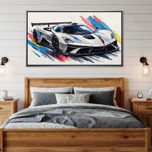 Futuristic Enthusiasts Race Car Poster